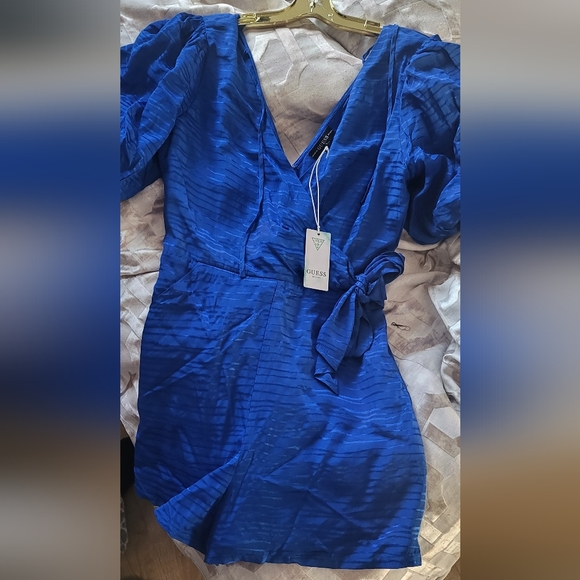 Alyssandra Womens Striped Surplice Neckline Romper - Guess - Picture 7 of 7